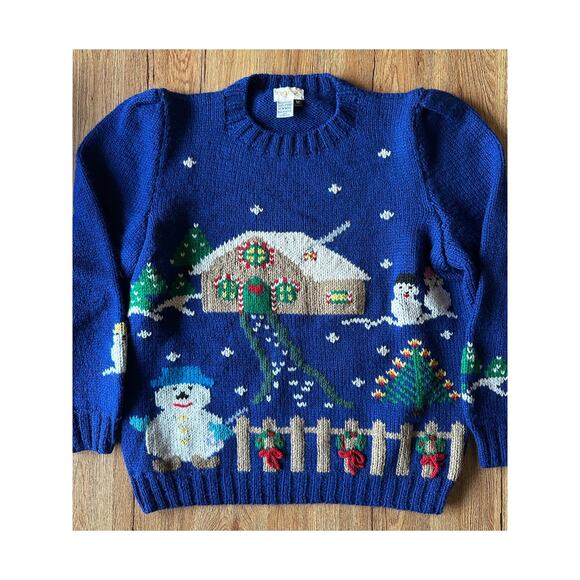 B.G. Day Vintage Holiday Wool Sweater Women's Size Medium - Picture 1 of 6